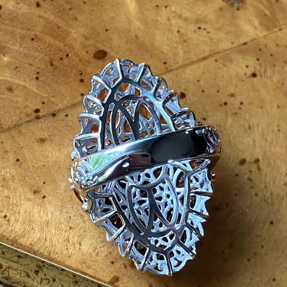 Natural Santa Ana Madeira Citrine Sterling Silver Cocktail Ring Size 6.75 - Picture 4 of 8